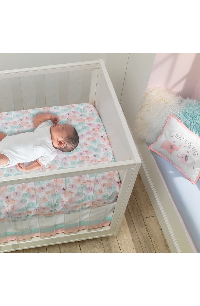 Lambs & Ivy Watercolor Pastel Rainbow 5-Piece Baby Crib Bedding Set, Alternate, color, Multicolor