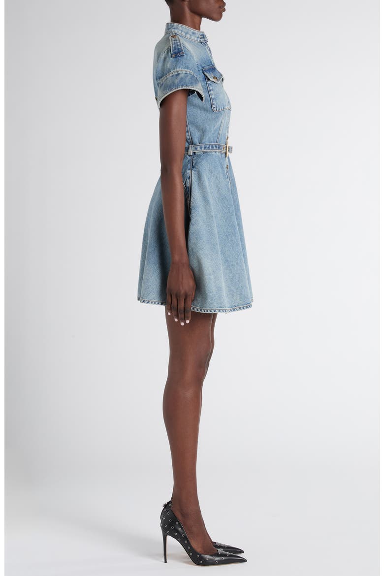 Belted Denim Dress, Alternate, color, ROYAL