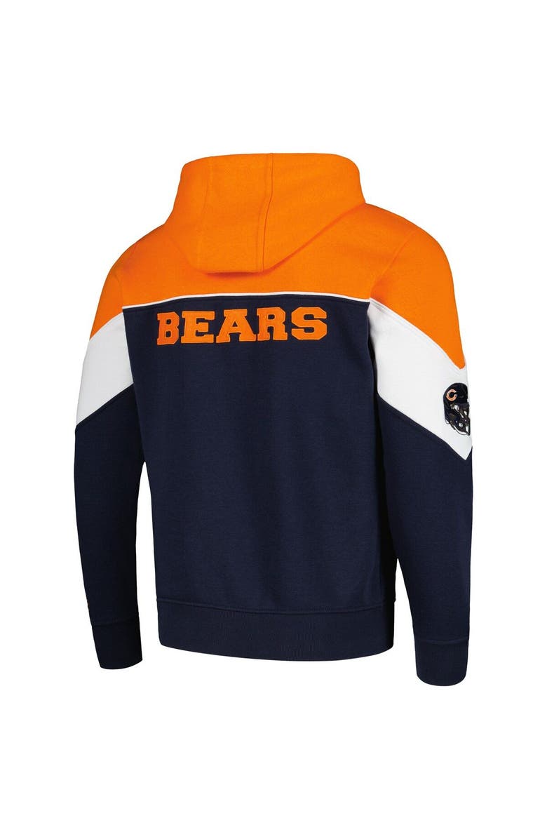 STARTER Men's Starter Navy/Orange Chicago Bears Running Back Full-Zip Hoodie, Alternate, color, Navy