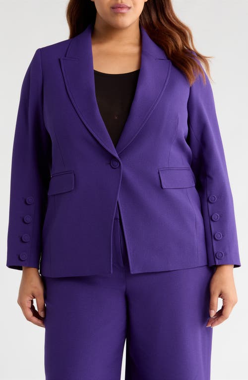 Tahari Asl One-button Blazer In Purple