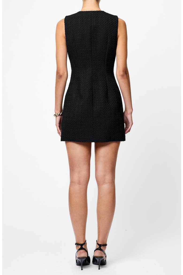 Structured Tweed Minidress, Alternate, color, BLACK