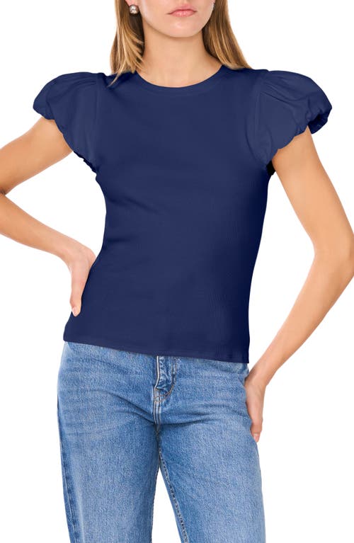 1.state Combo Tulip Sleeve Knit Tee In Indigo Night