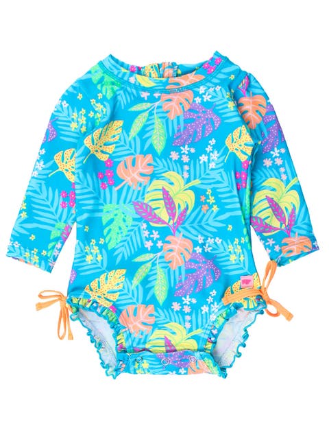 Baby Girls Long Sleeve UPF50+ One Piece Rash Guard