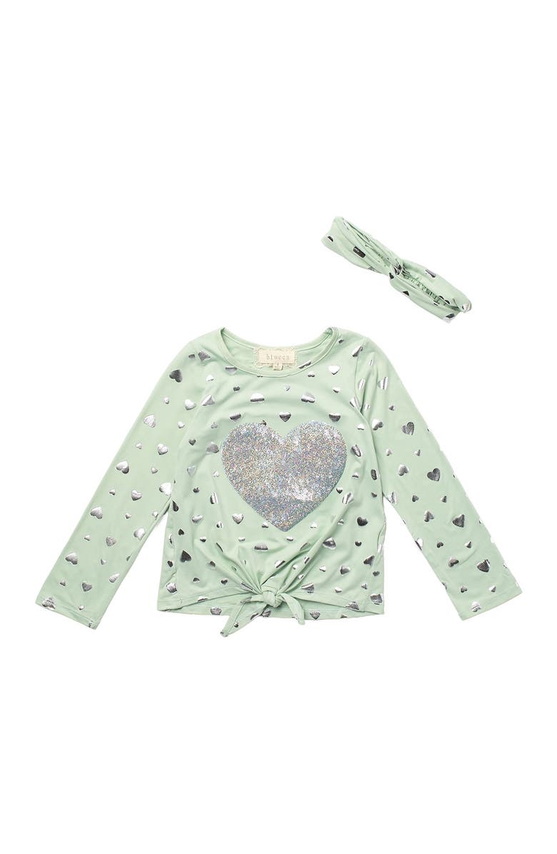 BTWEEN Heart Print Long Sleeve Top, Main, color, 
