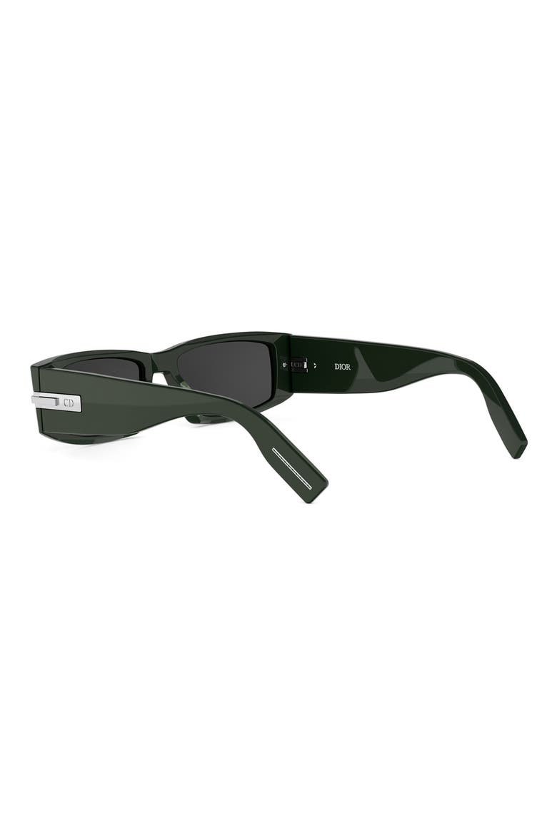 'DiorBlackSuit XL S5I 55mm Rectangular Sunglasses, Alternate, color, DARK GREEN/ OTHER / SMOKE