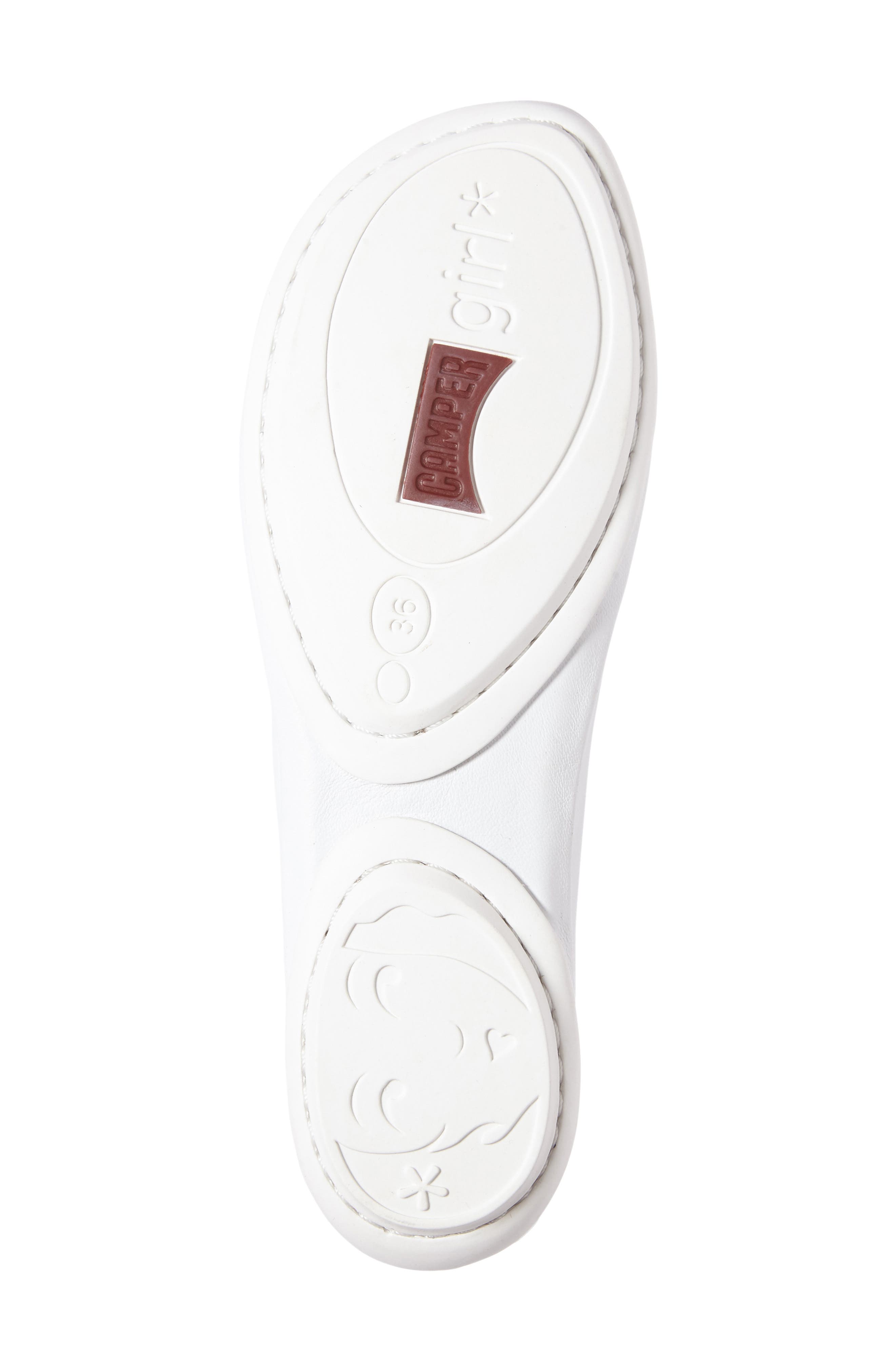 Right Nina Ballet Flat, Alternate, color, WHITE LEATHER