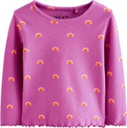 NEXT Kids' Rainbow Print Stretch Cotton Rib T-Shirt