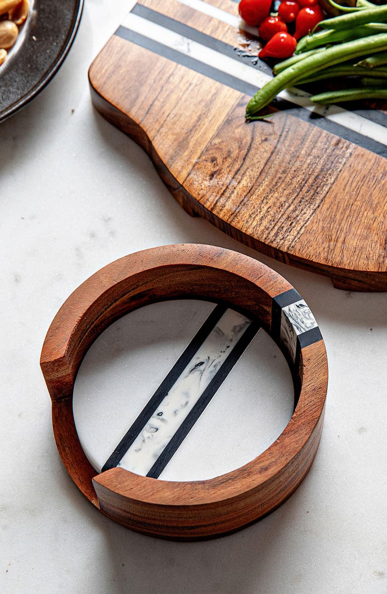 Juliska Stonewood Stripe Set of 4 Coasters, Alternate, color, Natural