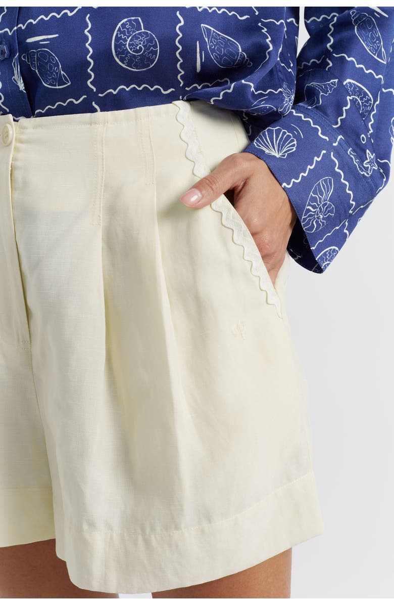 Chinti & Parker Linen Blend Wide Leg Shorts, Alternate, color, Cream