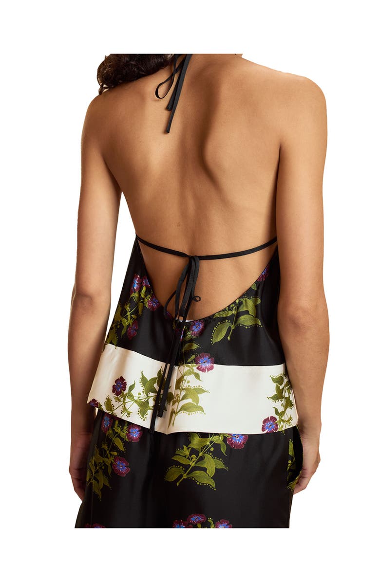 Cynthia Rowley Silk Halter Top, Alternate, color, Black Floral