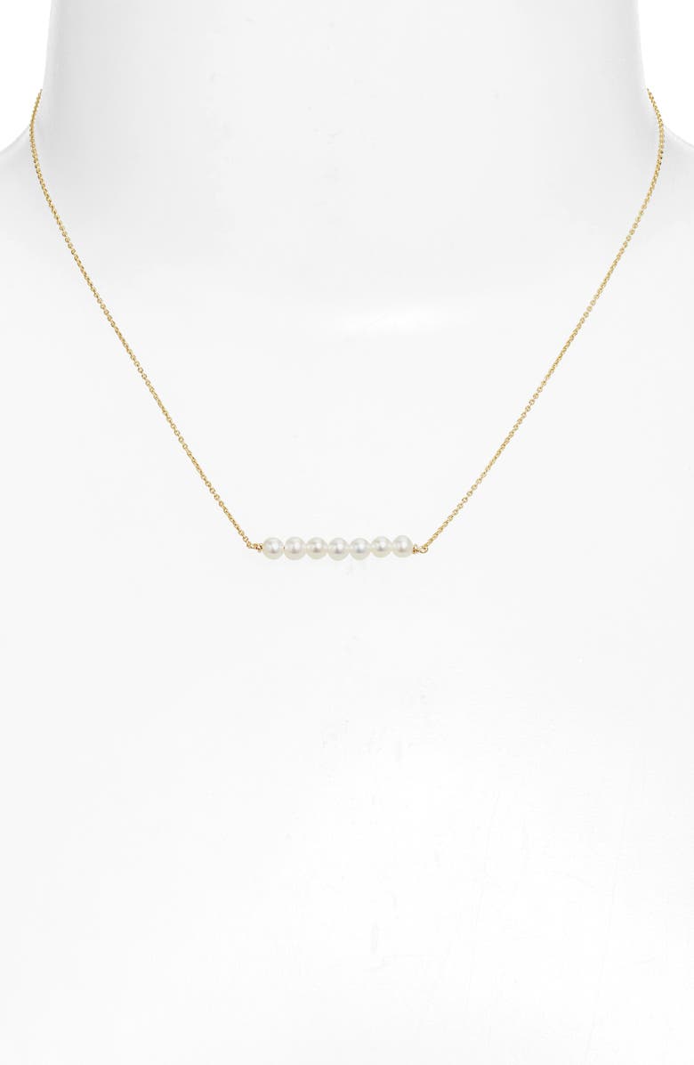 Poppy Finch Cultured Pearl Linear Pendant Necklace, Alternate, color,