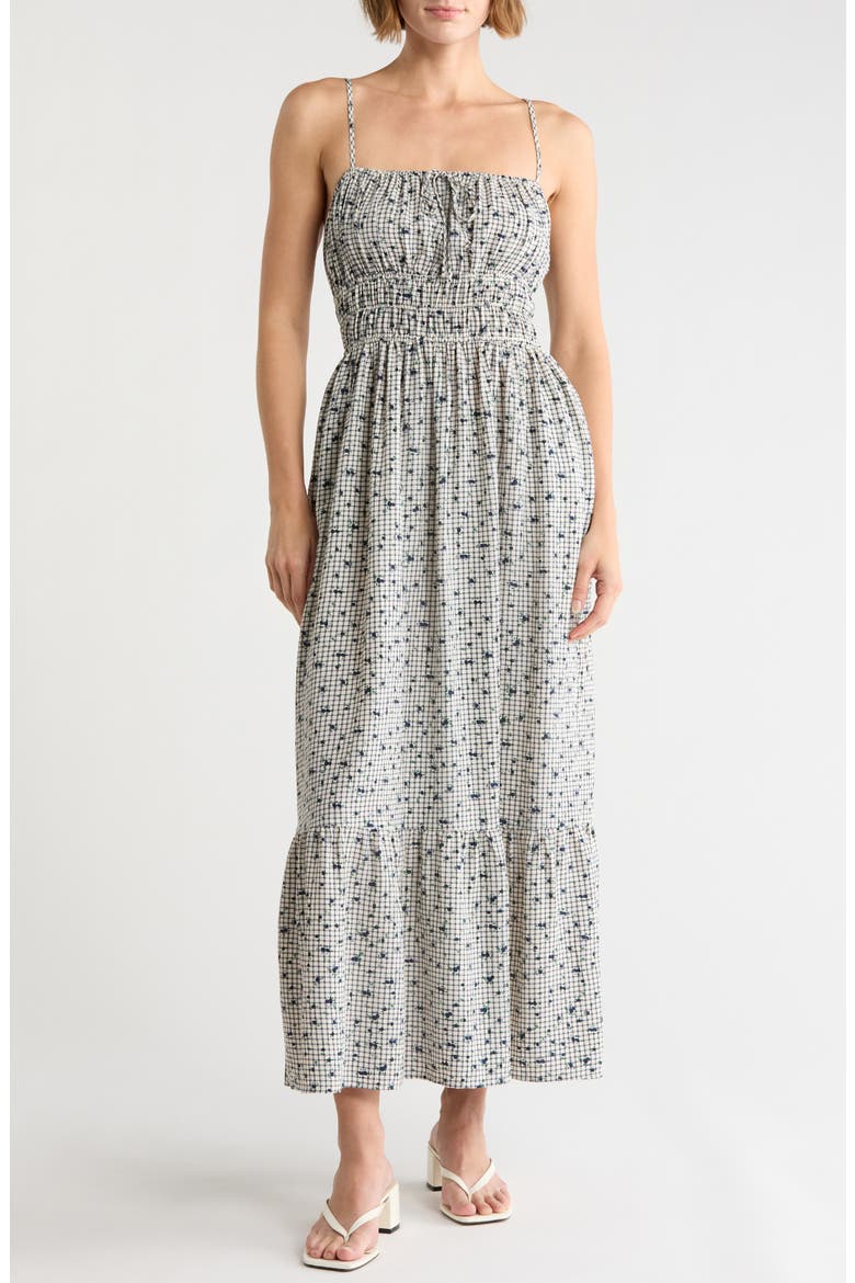 Fit & Flare Maxi Dress, Main, color, BLUE FLORAL