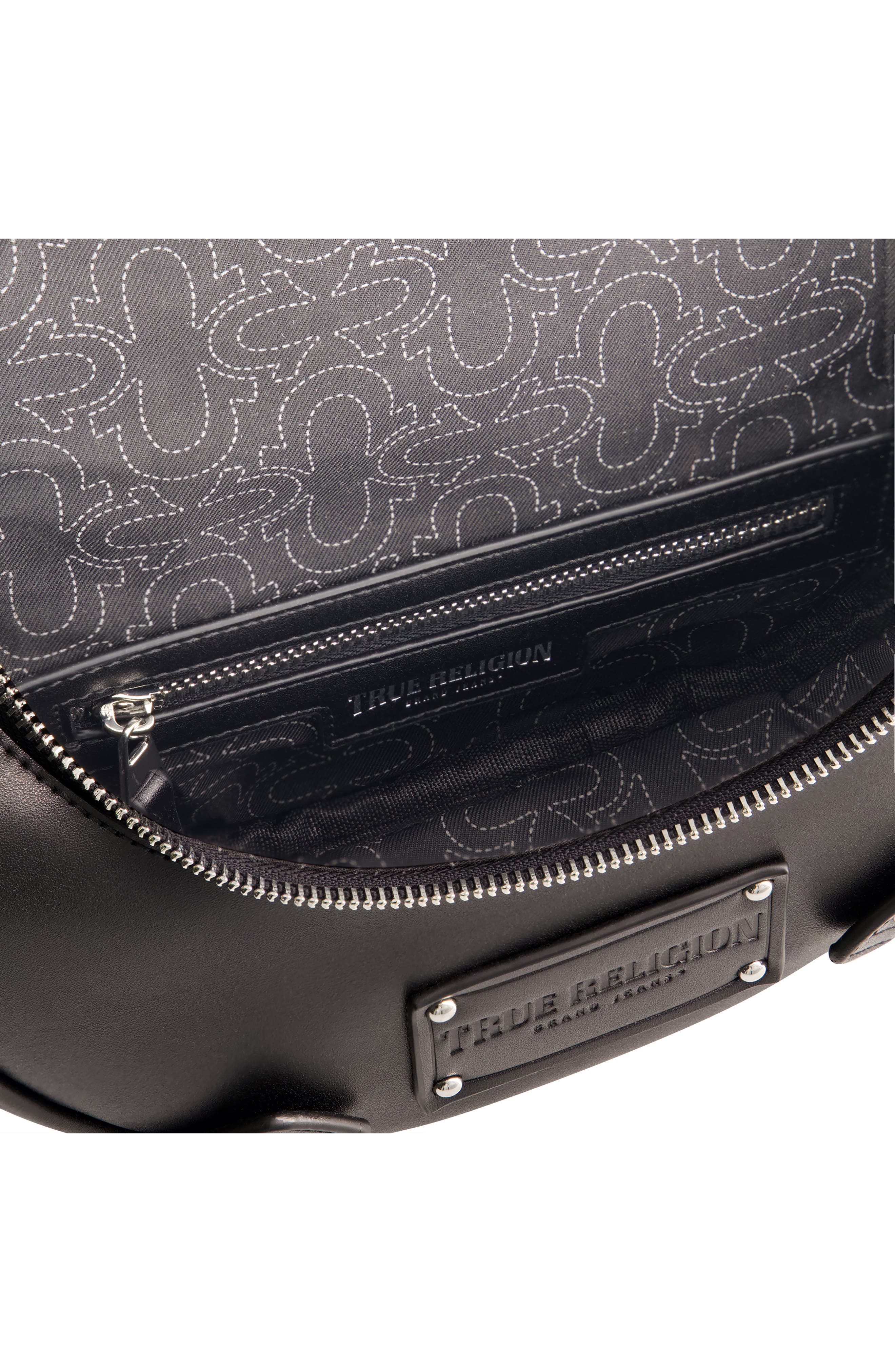 Chain Handle Hobo, Alternate, color, BLACK
