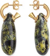 Bottega Veneta Small Ellipse Ceramic Drop Hoop Earrings