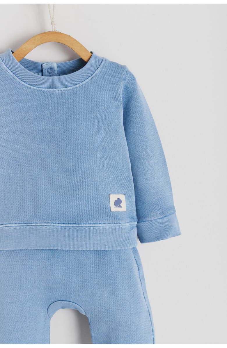 Babycottons Premium Cotton Essentials Sweatshirt Baby Set for Infant, Alternate, color, Light Blue