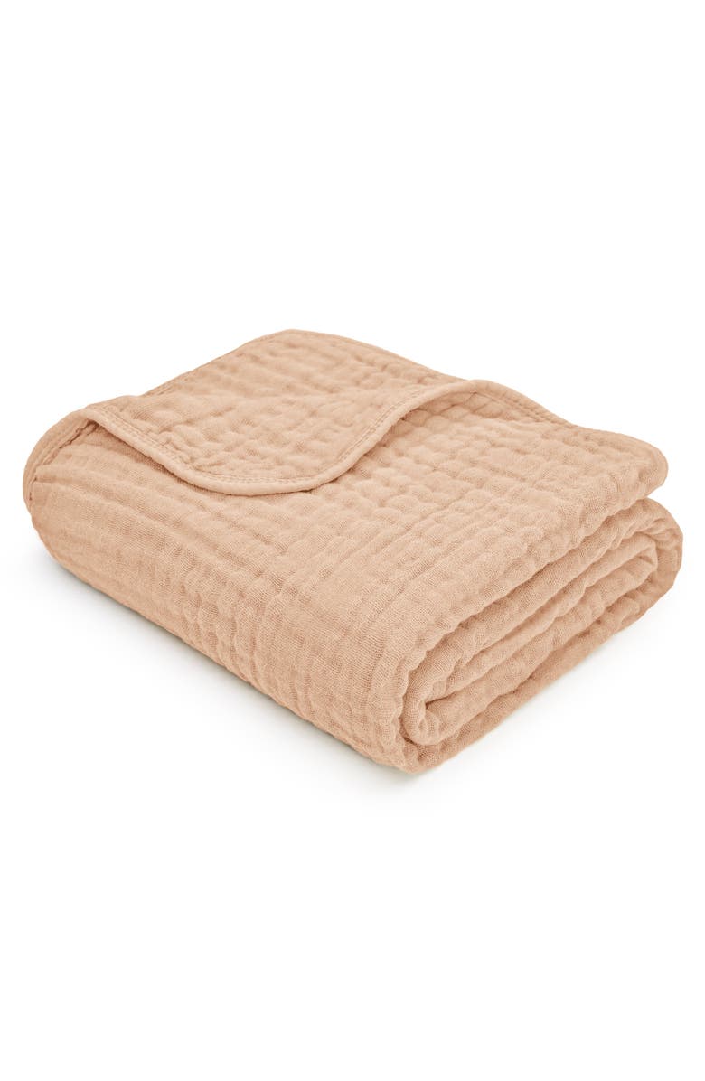 Comfy Cubs Baby Muslin Blanket, Main, color, Cream