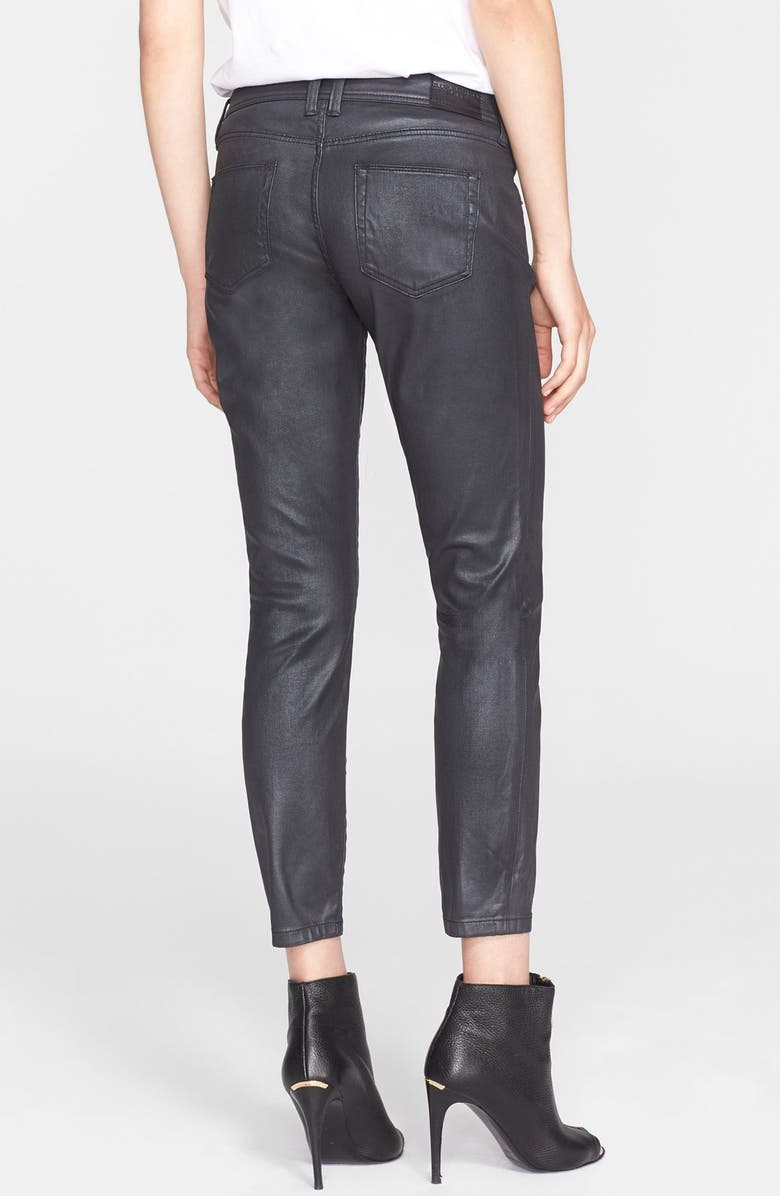 Burberry Brit Coated Stretch Crop Skinny Jeans, Alternate, color, 