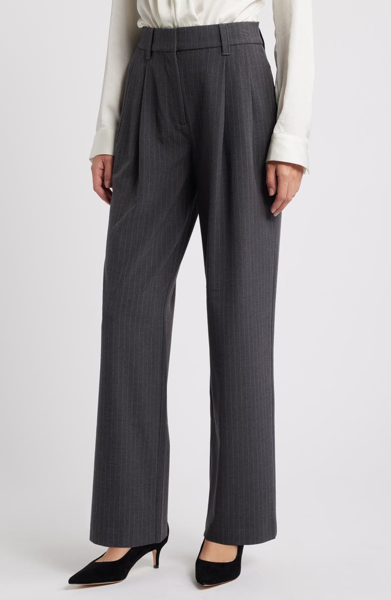 Wit & Wisdom 'Ab'Solution Pinstripe Ultra Skyrise Wide Leg Pants, Main, color,
