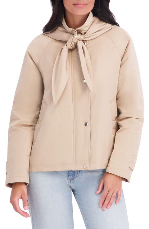 Quilted Satin Jacket with Bow