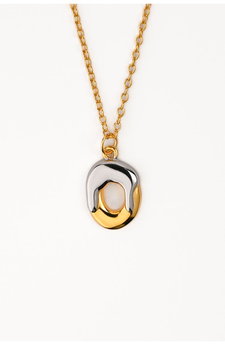 Zynnia Collective Two Tone Bubble Initial Necklace, Main, color, Two Tone O