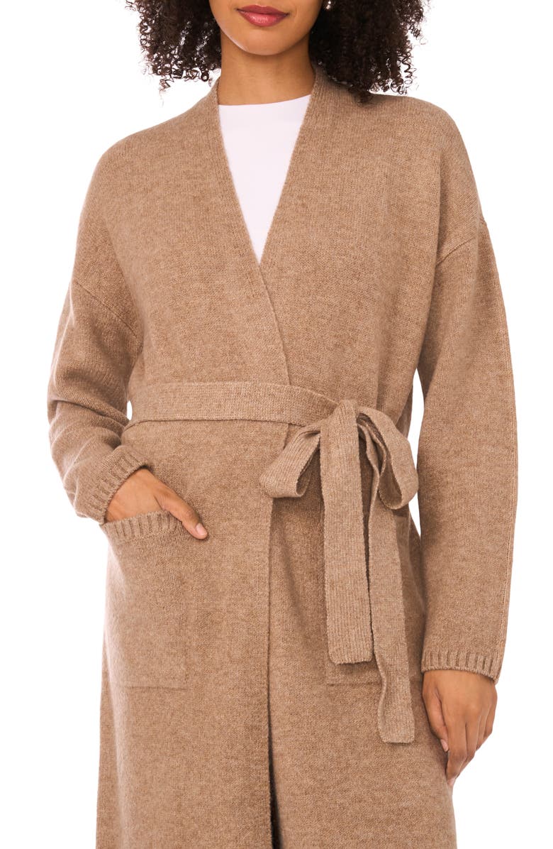 Halogen<sup>®</sup> Tie Waist Longline Cardigan, Alternate, color, Taupe