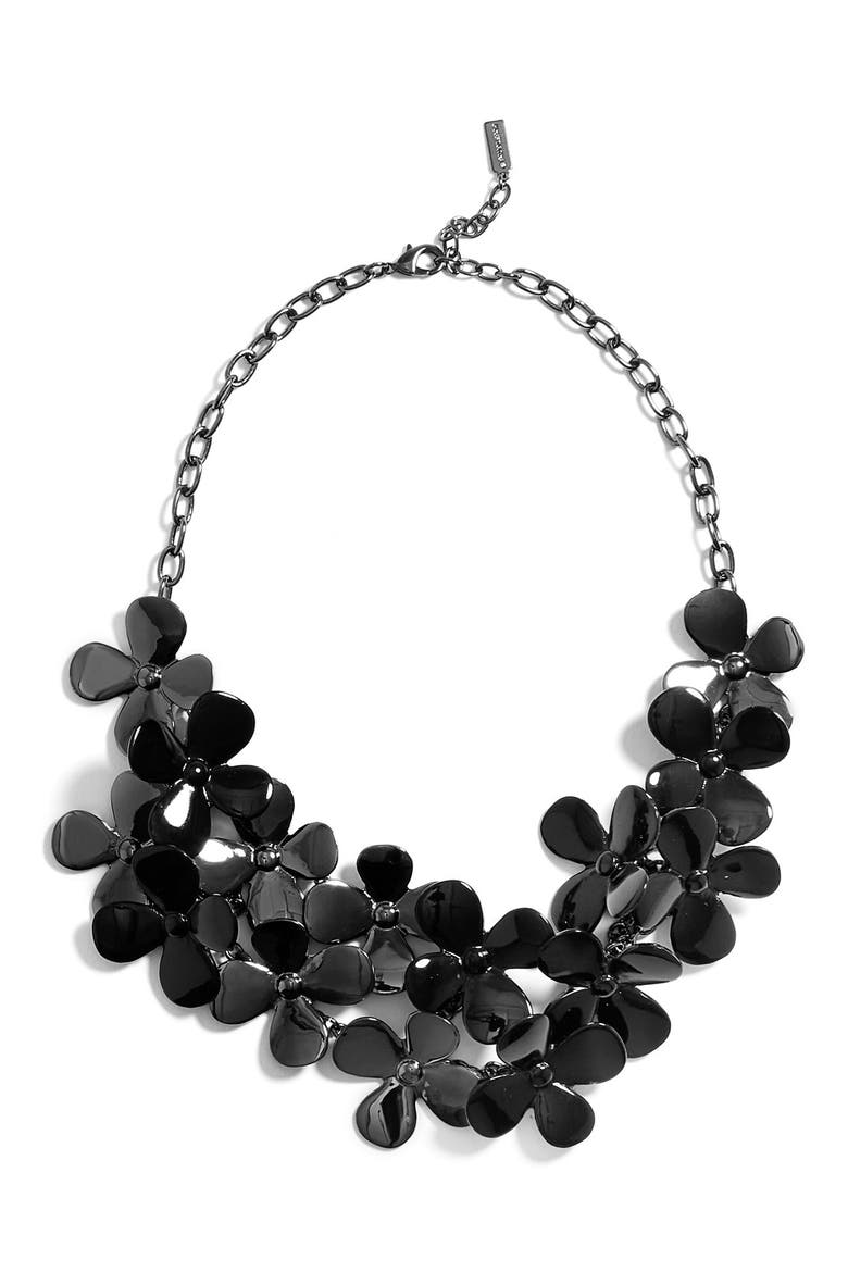 'Phlox' Collar Necklace, Main, color, BLACK