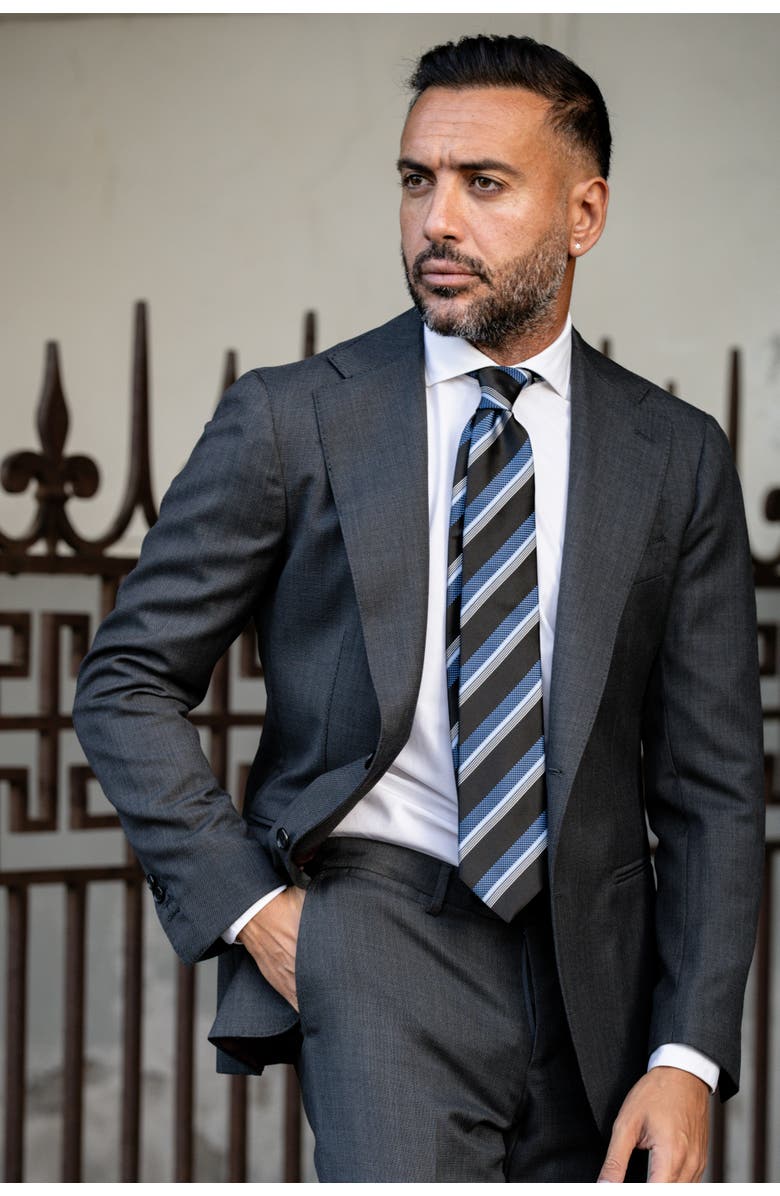 Elizabetta Corso - Silk Jacquard Tie for Men, Alternate, color, Black