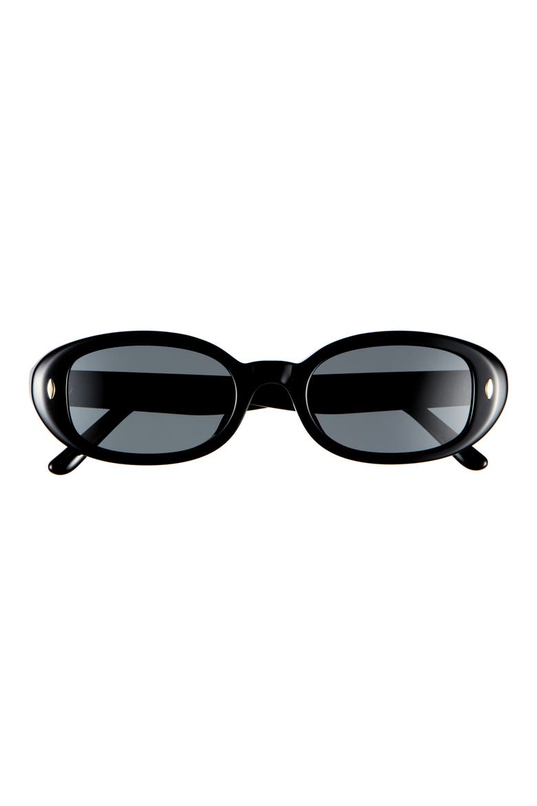 52mm Oval Sunglasses, Main, color, BLACK / DARK GREY