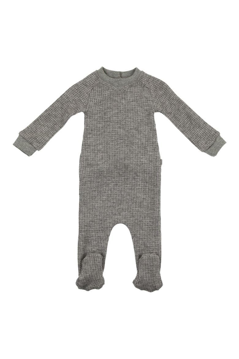Waffle Knit Footie, Main, color, GREY