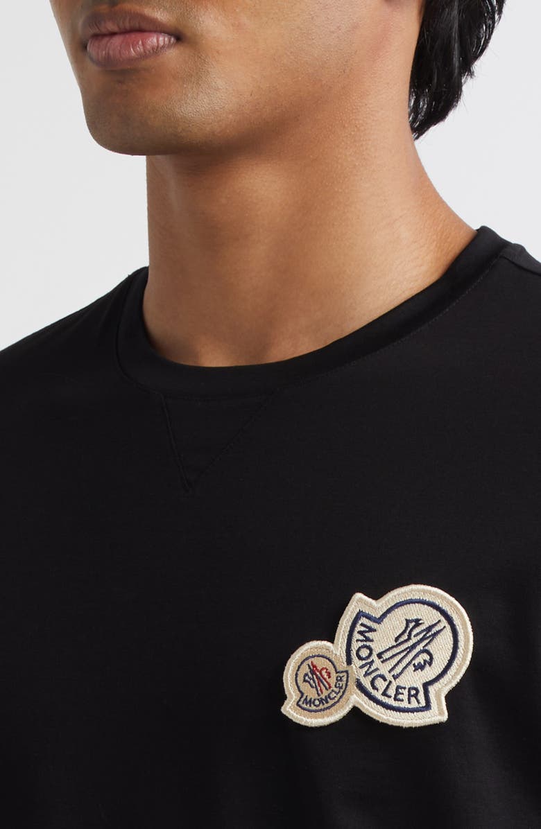 Moncler Logo Patch T-Shirt, Alternate, color, Black