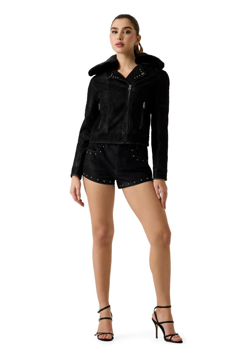 New Darcey Faux Leather Biker Jacket, Alternate, color, JBLACK-BLACK