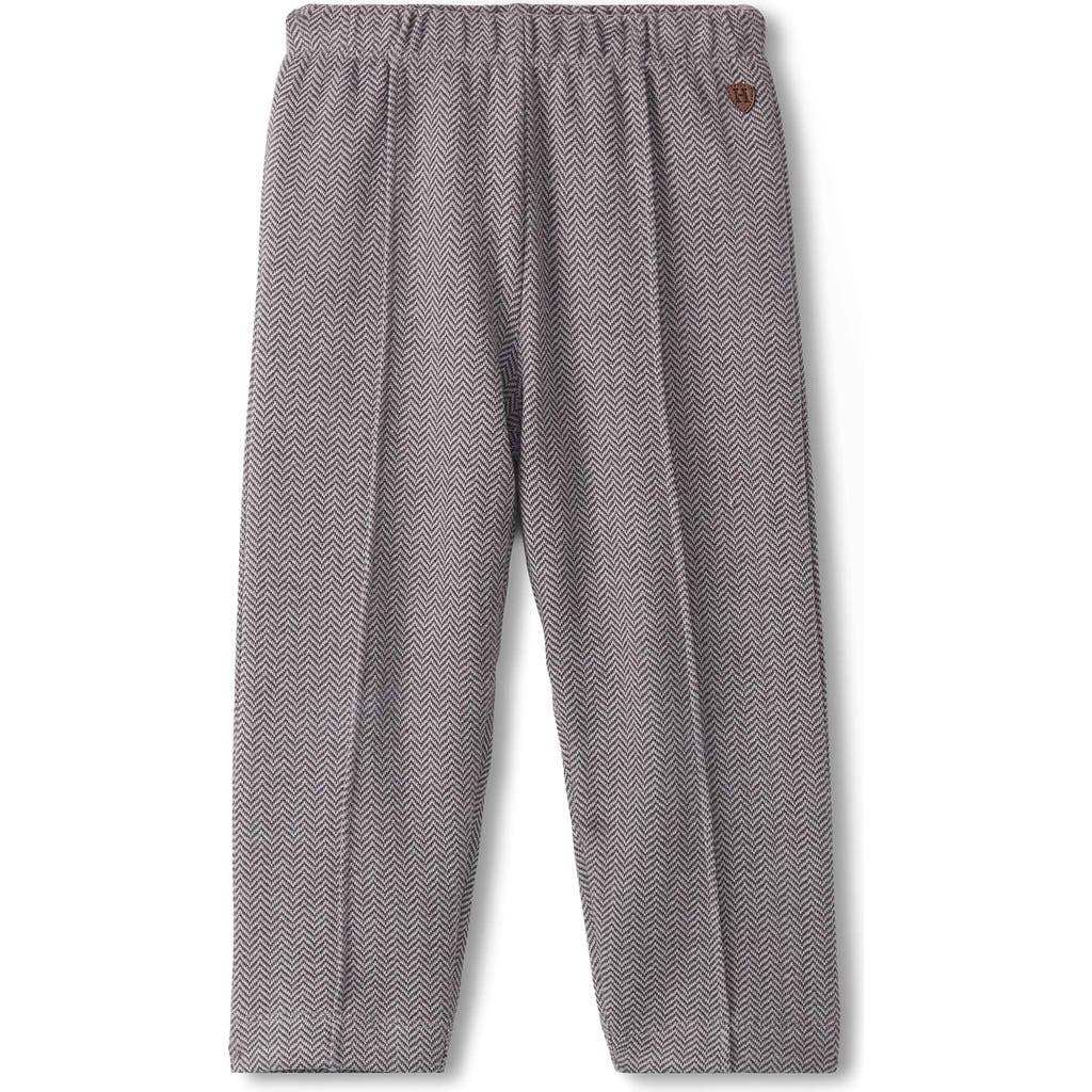 Hatley Herringbone Pleated Pull-on Pants In Brown