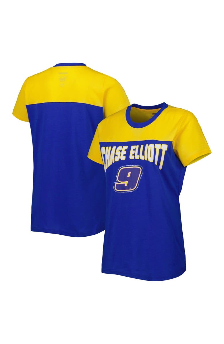 G-III 4HER BY CARL BANKS Women's G-III 4Her by Carl Banks Royal/Yellow Chase Elliott Box Score T-Shirt, Main, color, 