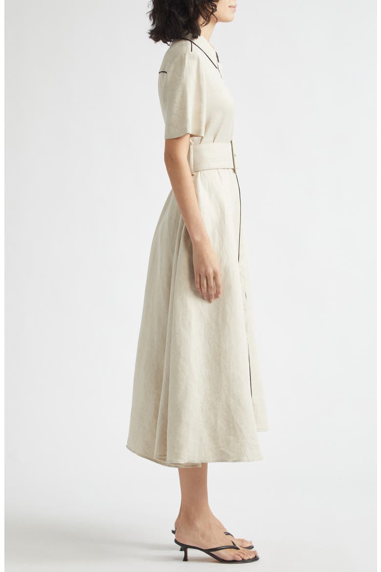 Jean Linen Blend Shirtdress, Alternate, color, DESERT/ JET