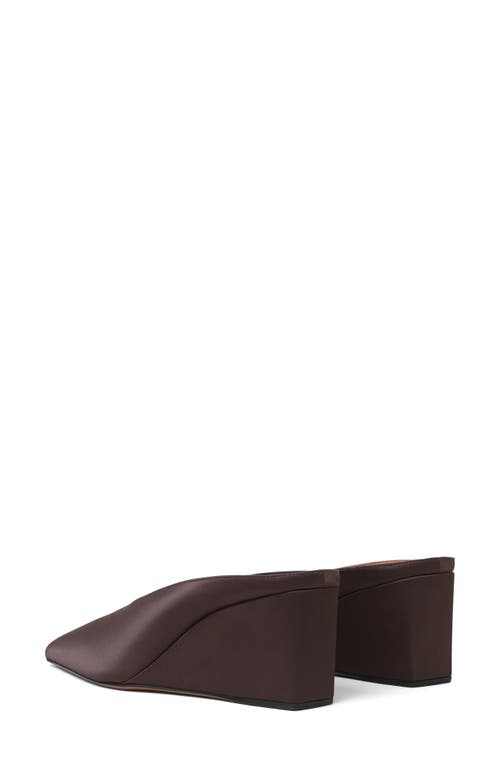 Alaïa Satin Wedge Mules In Marron Fonce