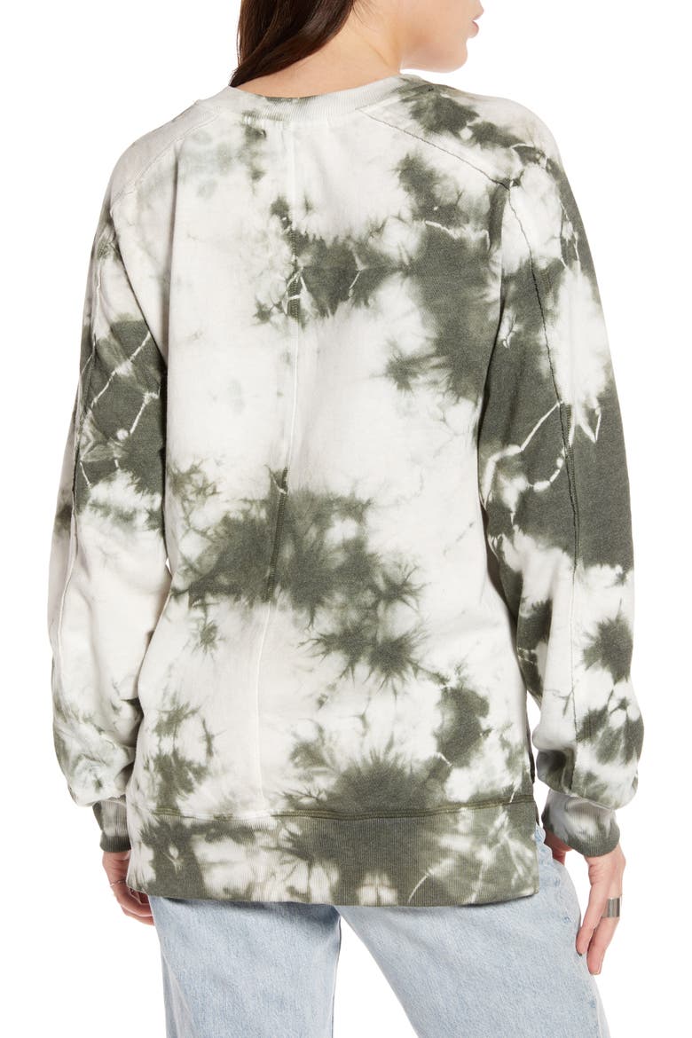 Tie Dye Crewneck Sweatshirt, Alternate, color, OLIVE SARMA COMBO