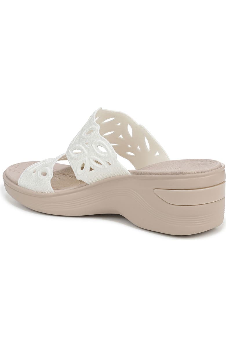 LifeStride Delight Platform Wedge Slide Sandal, Alternate, color, Bright White Shimmer Lycra