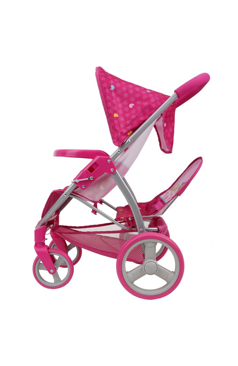 509 Garden Twin Doll Stroller W/ Front Swivel Wheels, Alternate, color, Pink
