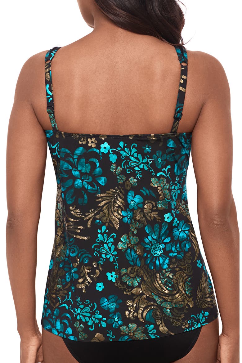 Flor De Mare Mirage Tankini Top, Alternate, color, BLACK/ MULTI