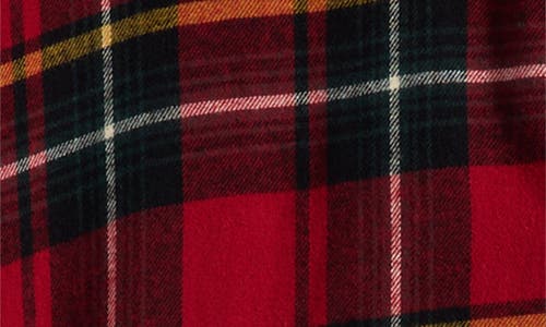 Skims Plaid Flannel Hooded Pajama Top In Red