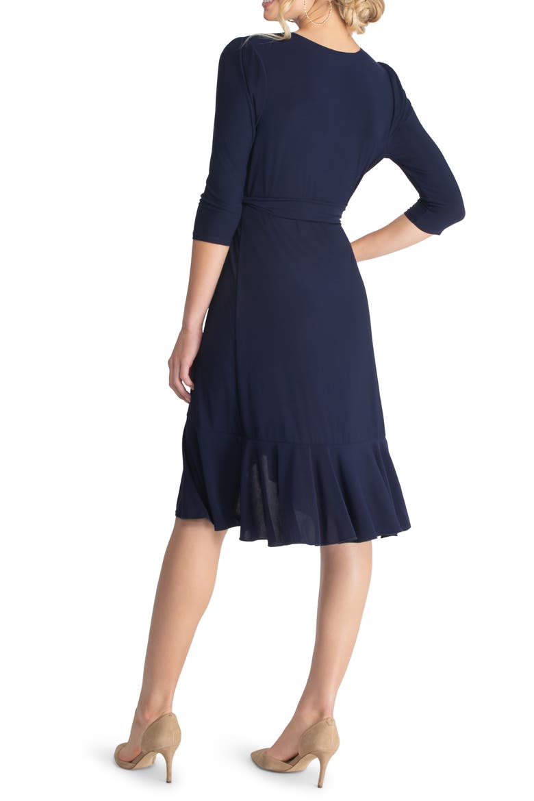 Whimsy Midi Wrap Dress, Alternate, color, NOUVEAU NAVY
