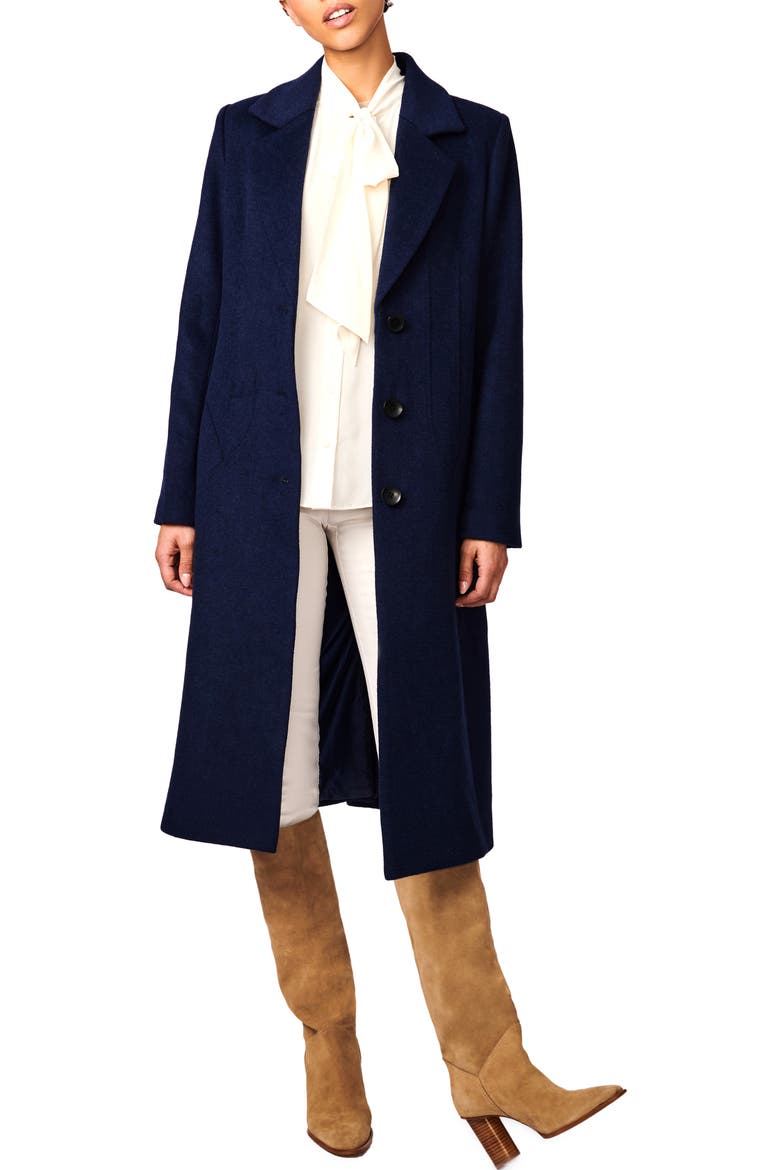Tailored Longline Coat, Alternate, color, SAPPHIRE