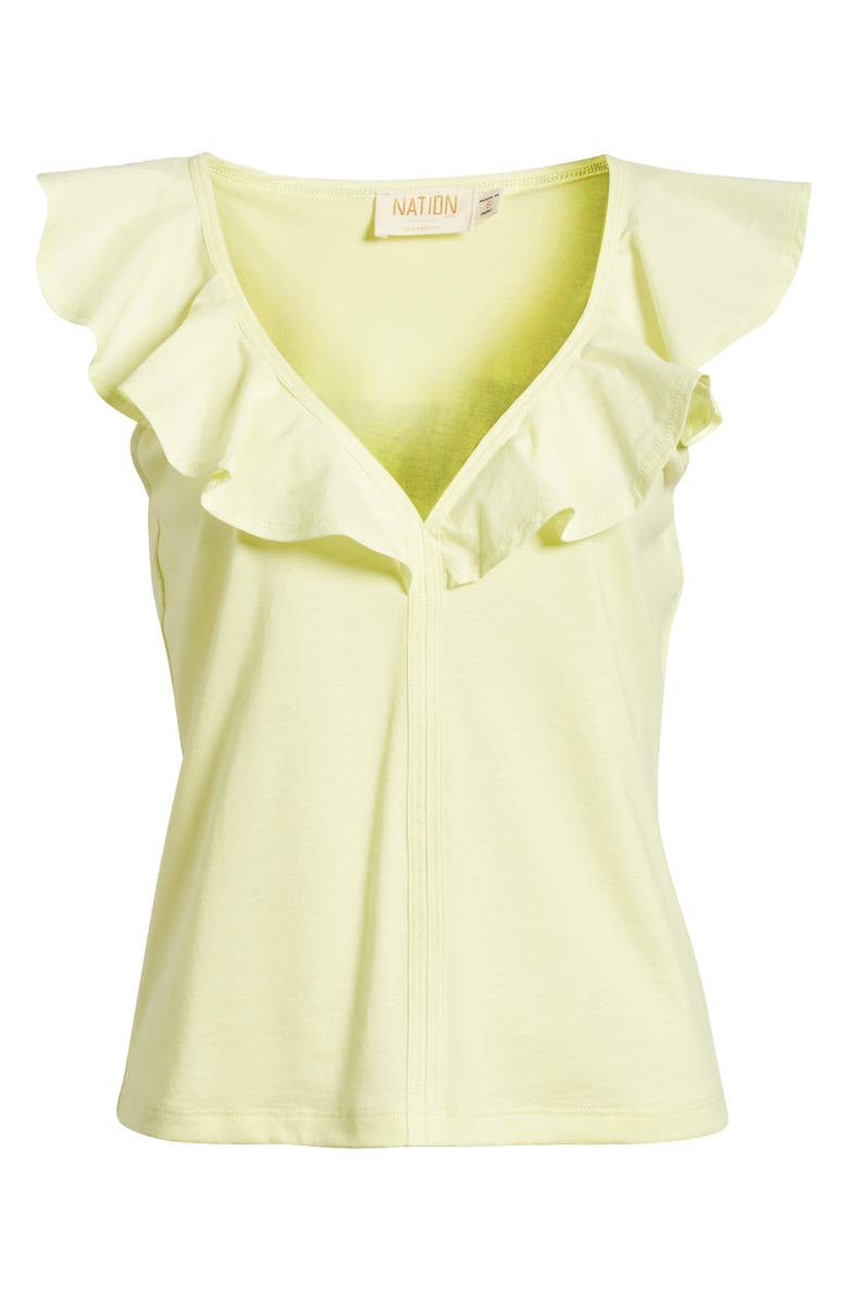 Nation LTD Neah Ruffle Cotton Blend Tank, Alternate, color, Nectar