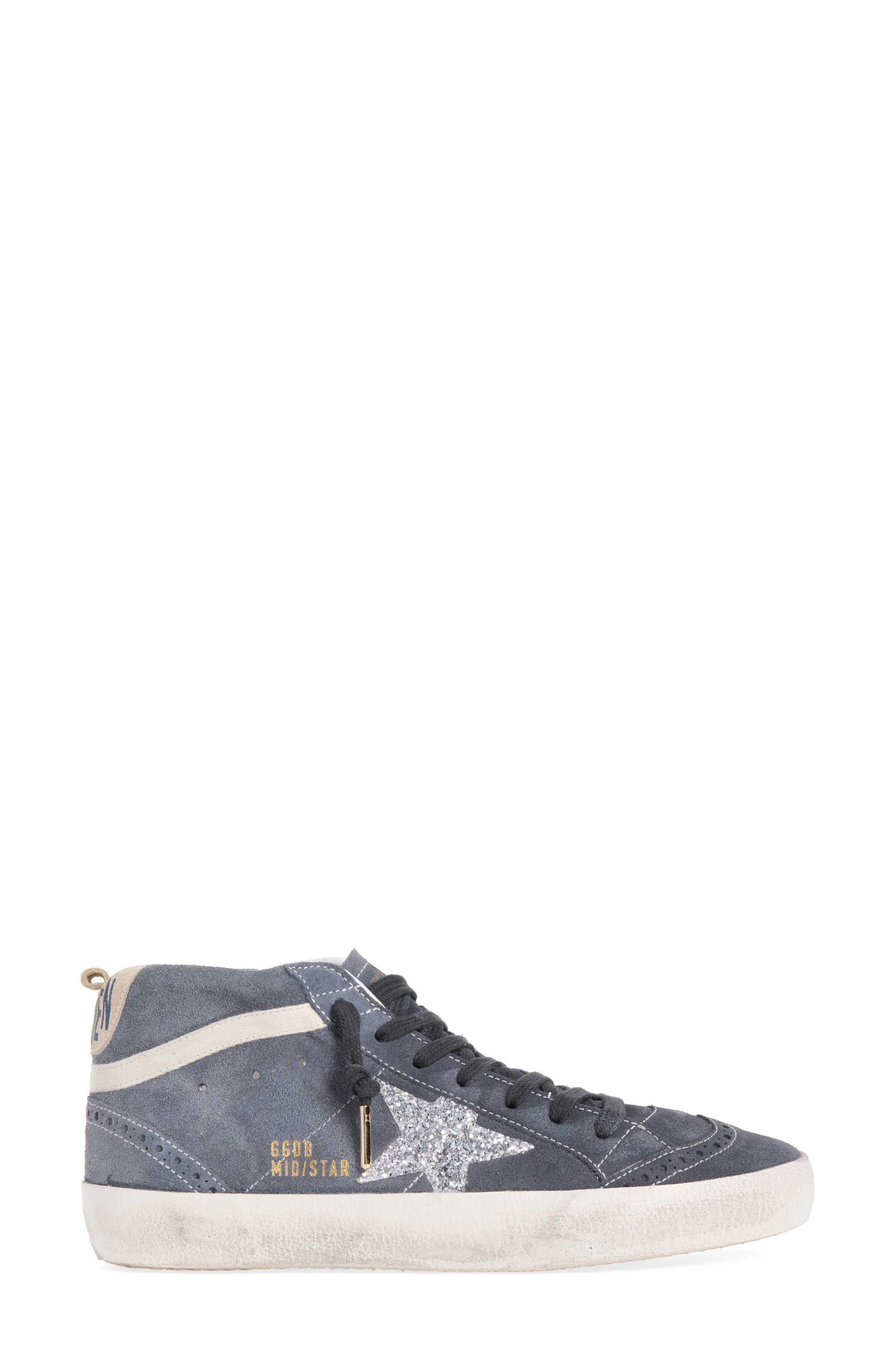 Glitter Star Mid Sneaker, Alternate, color, BLUE/ SILVER/ BEIGE