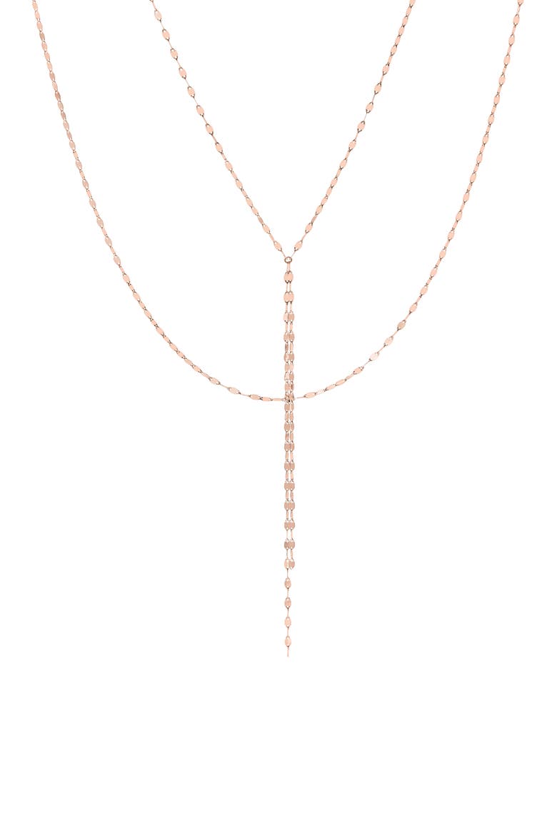 Blake 14K Gold Lariat Necklace, Alternate, color, ROSE GOLD