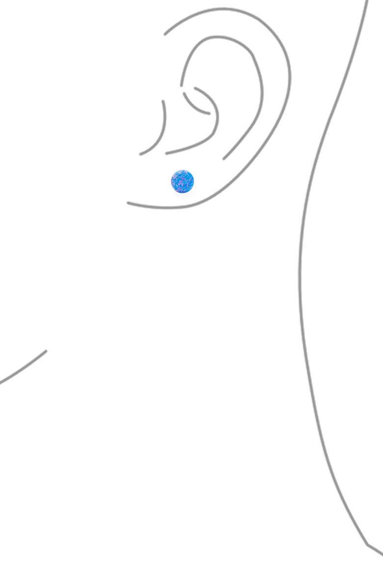 BLING JEWELRY Sterling Silver 6mm Created Opal Ball Stud Earrings, Alternate, color, Opal Multi
