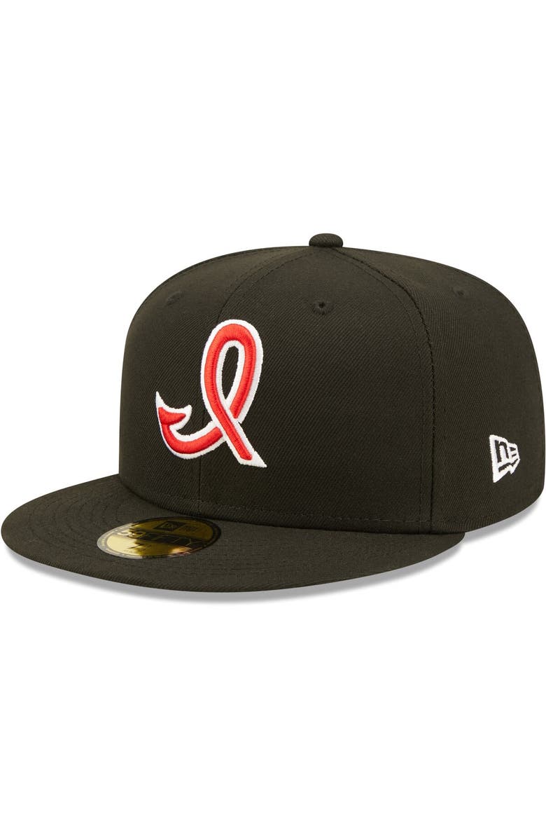 New Era Men's New Era Black Indianapolis Indians Authentic Collection Team Alternate 59FIFTY Fitted Hat, Alternate, color, 