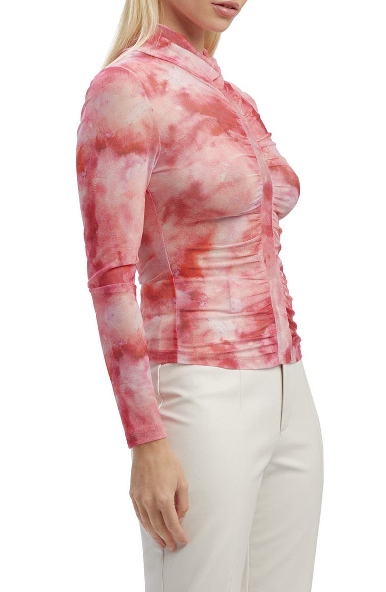 Bardot Trista Ruched Tie Dye Mesh Top, Alternate, color, 