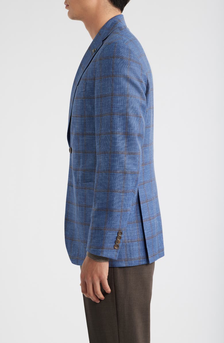 Jack Victor Hampton Blue Deco Plaid Wool & Silk Blend Sport Coat, Alternate, color,