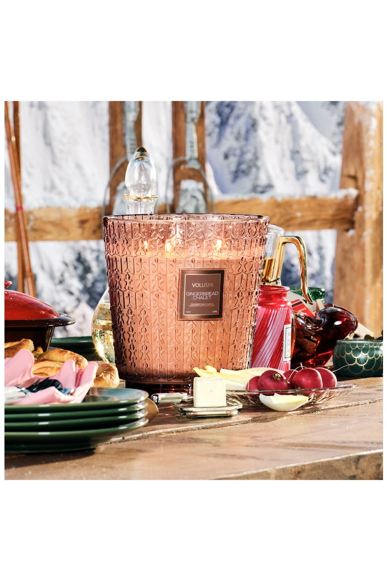Gingerbread Chalet Five-Wick Hearth Candle, Alternate, color, BROWN
